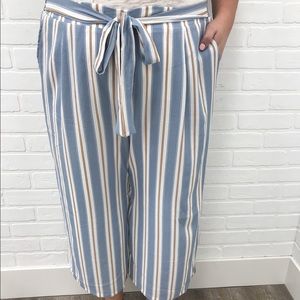 💕Skies Are Blue Striped Palazzo Pants with Belt